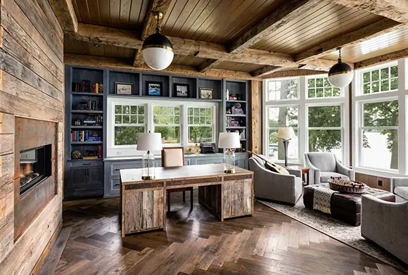 Stylish kitchen interior with wooden accents, emphasizing quick and simple house-selling services.